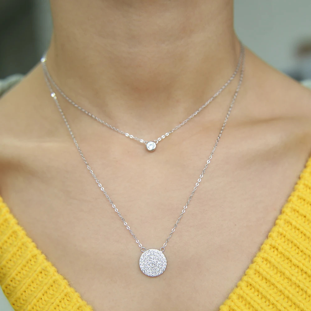 Ожерелье женское из серебра 925 пробы с фианитом|sexy necklace|charm necklacenecklaces for women |