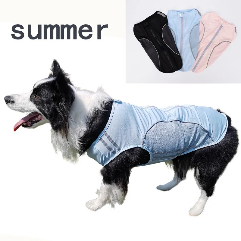 Spring summer Cool Dog Clothes Vest Reflective breathable mesh pet