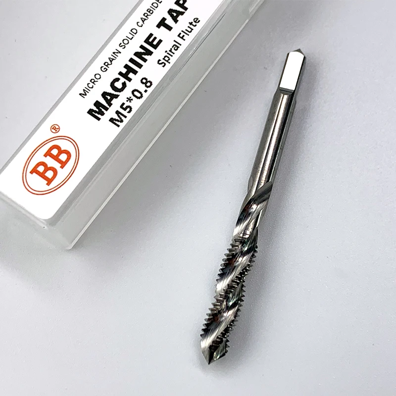 BB CNC Carbide Tap Spiral Straight Flute Fluteless Machine Thread Forming Coated Hardness M2 M3 M4 M5 M6 Metal Tool 1PCS images - 6