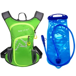 Outdoor Hydration Backpack for Cycling, Running, Hiking, and Travel Activities (Green and 2L water)