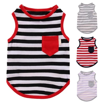 

Pet Cotton Vest With Pocket Summer Dog Striped Clothes Clothing For Small Medium Dog Clothes For Chihuahua Cat Dogs Yorkshire