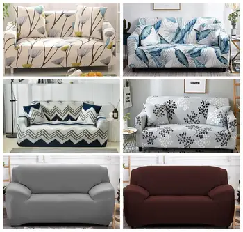 

30 Spandex Modern Sofa Cover Elastic Floral Polyester 1/2/3/4 Seater Couch Sofa Slipcover Protector for Living Room Furniture