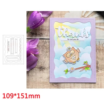 

Rectangle Frame Wavy Border Words Stickers Metal Cutting Dies For New DIY Scrapbooking Album New Craft Embossing Cards 2020