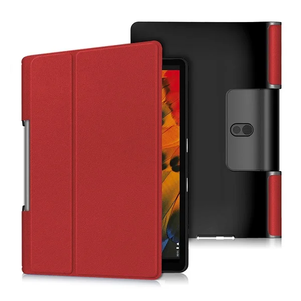 Красный Cover Case for Lenovo Yoga Tab5 YT-X705F 10.1 Inch PU Leather Protectctive Cover Shell Tablet Funda Capa free stylus+film - Цвет: Красный