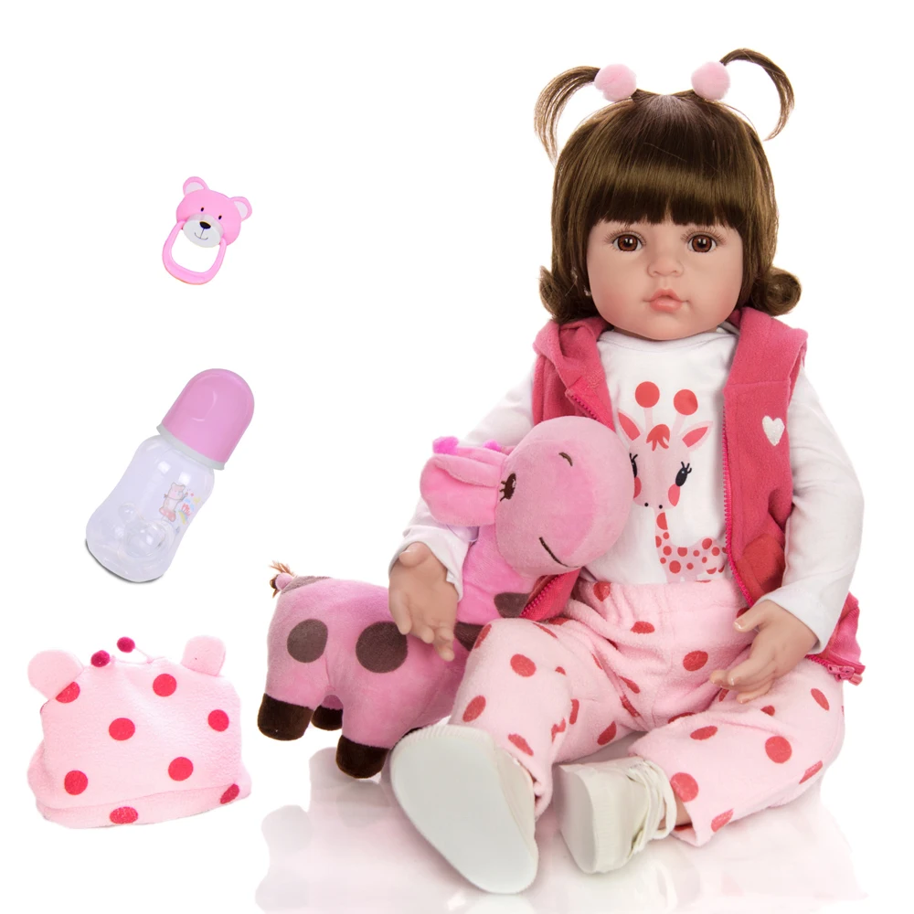 KEIUMI 18 Inch Real Doll Baby Reborn Silicone Lifelike Toy Newborn Silicone Touch Cuddly Baby Collectible Doll Christmas Gifts