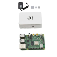 Для Raspberry Pi 4 Модель B ABS чехол 4G Оперативная память DIY Kit с белым радиатора 5V 3A Мощность адаптер для Raspberry PI 4B