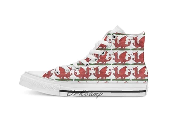 

Red Dragon of Wales Custom Casual High Top lace-up Canvas shoes sneakers Drop shipping