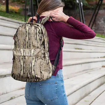 

Snake Print Bag Backpack Women Girls Serpentine Backpacks Fashion Zipper Travel Shoulder Schoolbags 3D Digital Snake Printing