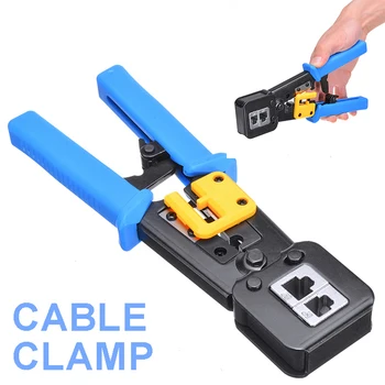

Mayitr 1pc Professional RJ45 Ratchet EZ Crimper RJ 45 Hand Network Tool for Through Cat5e/Cat6 RJ45 RJ11/RJ12 Ends