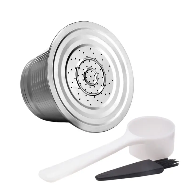 High-quality Durable Stainless Steel Coffee Capsule Filter Capsule Shell Recycling Equipment Metal Powder Shell With Spoon