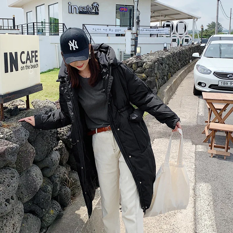 

2019 New Style Cotton Coat Women's Mid-length Korean-style Loose-Fit Hooded Casual down Coat Cotton-padded Clothes Winter Coat