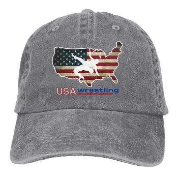 

Unisex USA Wrestling Flag Washed Baseball Cap Vintage Adjustable Dad-Hat
