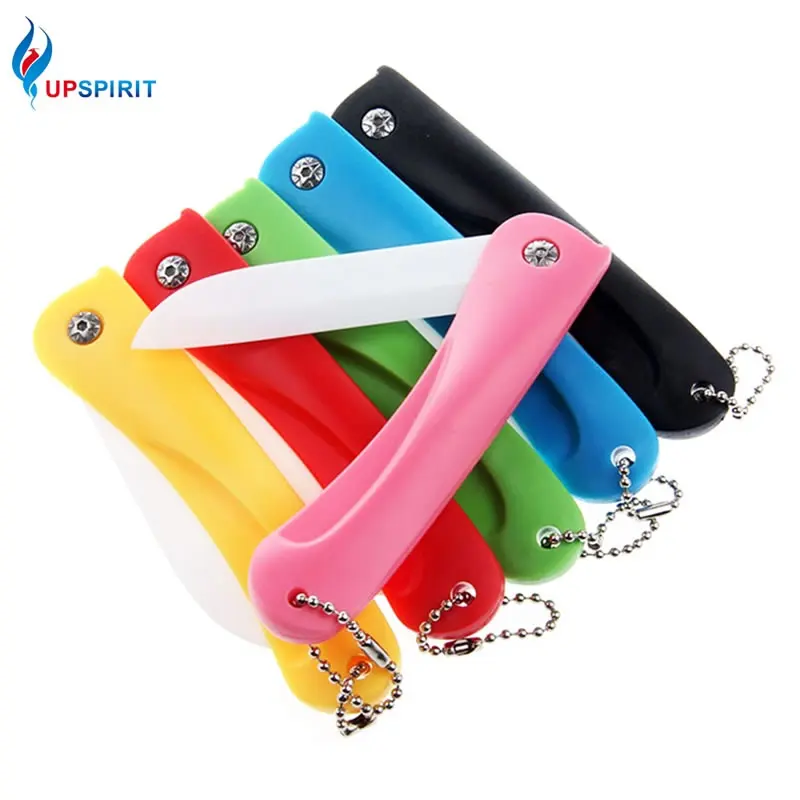 

Upspirit 3.2" Ceramics Folding Utility Knife Portable Fruit Vegetable Paring Slicer Meat Slicing Cleaver Cutter Kitchen Knives