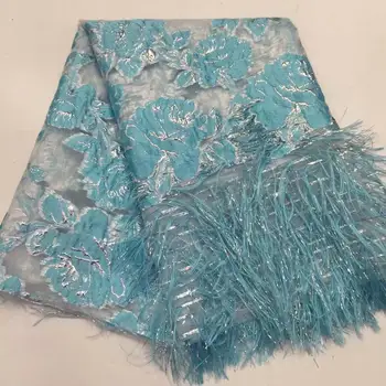 

Embroidery Tassels Sequins Lace Fabric Brocade Lace Fabrics for Wedding Party African French Lace Nigerian Tulle Lace Fabric FDF