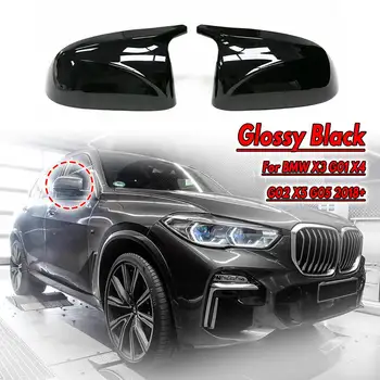 

1 Pair M Style Glossy Black Side View Mirror Covers Shell Replacement For BMW X3 G01 X4 G02 X5 G05 X7 G07 2018+