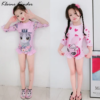 

Swimwear for Children 2020 Cute Kitten Swimsuit for Baby Girl Summer Overall Jumpsut Bathing Suit Girls One Peice Rashguard
