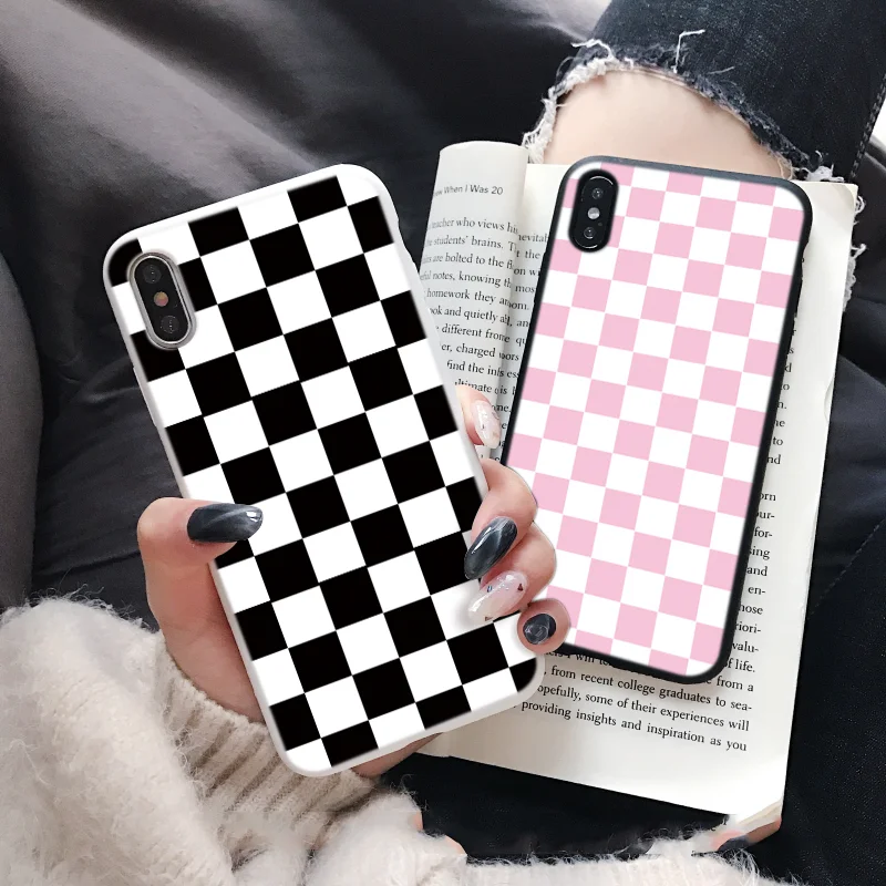 Plaid Checkerboard Case For Oppo A31 A9 A8 A5 A31S A33 A5S A39 A71 A83 A92 A72 A52 A92s Reno2 Z F 3 Realme X50 5G 6 5 Pro Cover | Мобильные