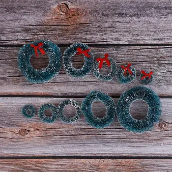 

5Pcs/lot New 1:12 Scale Dollhouse Miniature Christmas Wreath Garland Christmas Ornaments Dolls Accessories