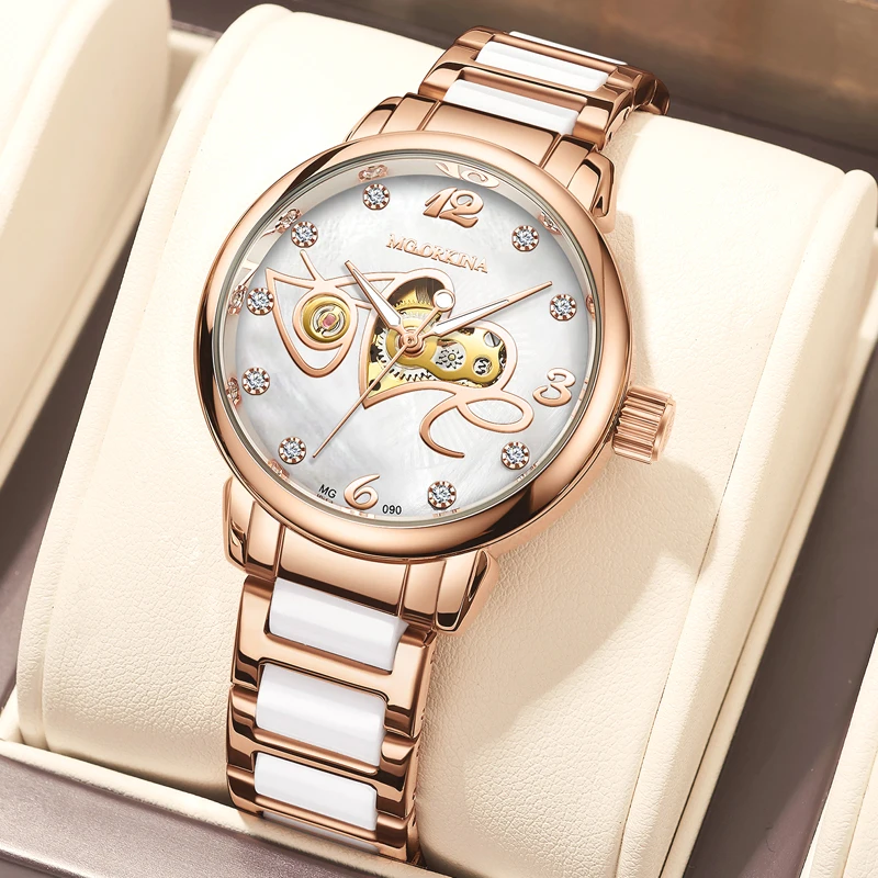 Luxury Brand Skeleton Design Transparent Case Waterproof Automatic