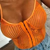 OMSJ-body de encaje de raya naranja y verde neón para mujer, traje de una pieza transparente y sensual con bordado Floral, ropa de fiesta nocturna ► Foto 2/6