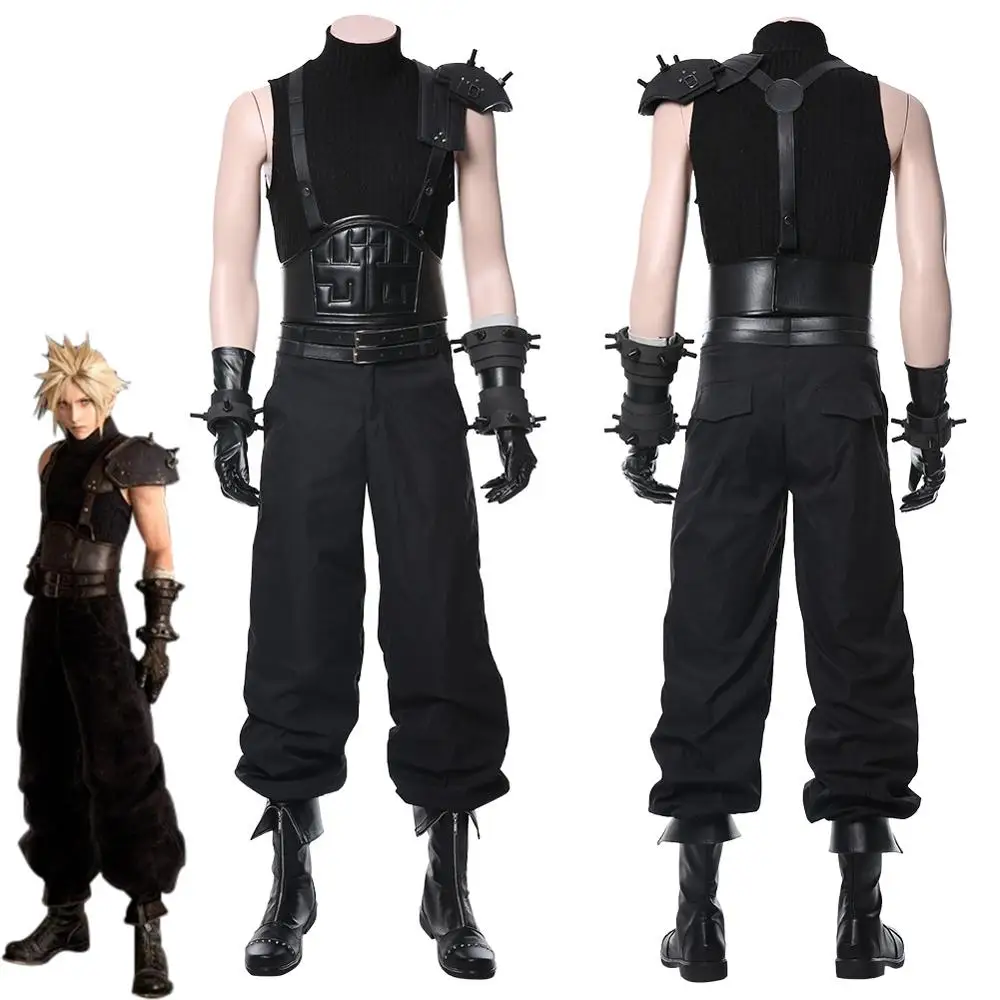 Облачный костюм для косплея, Final Fantasy 7 VII, для взрослых, для мужчин и женщин, жилет, нарядный Хэллоуин, костюмы, обувь, ботинки