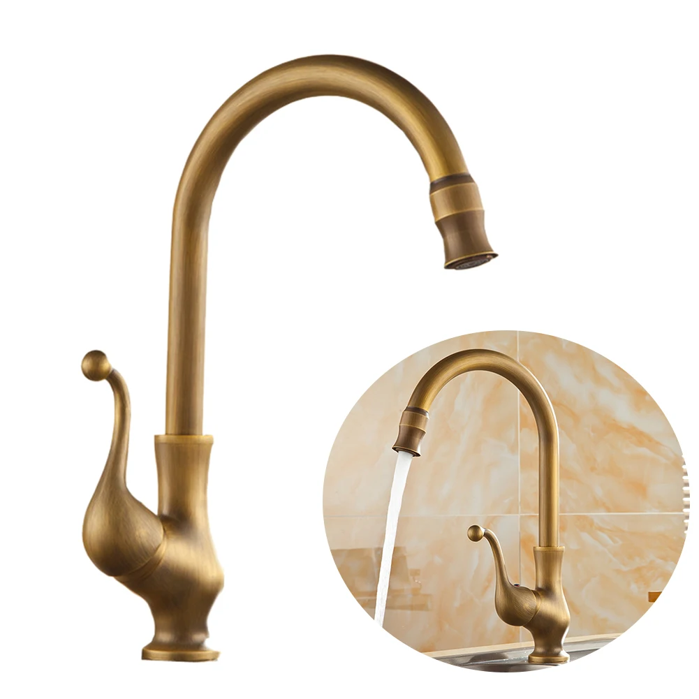

Rotatable Durable Free Control Antique Kitchen Decorative Anti Corrosion Bathroom Copper Hot Cold Rustproof Easy Install Faucet