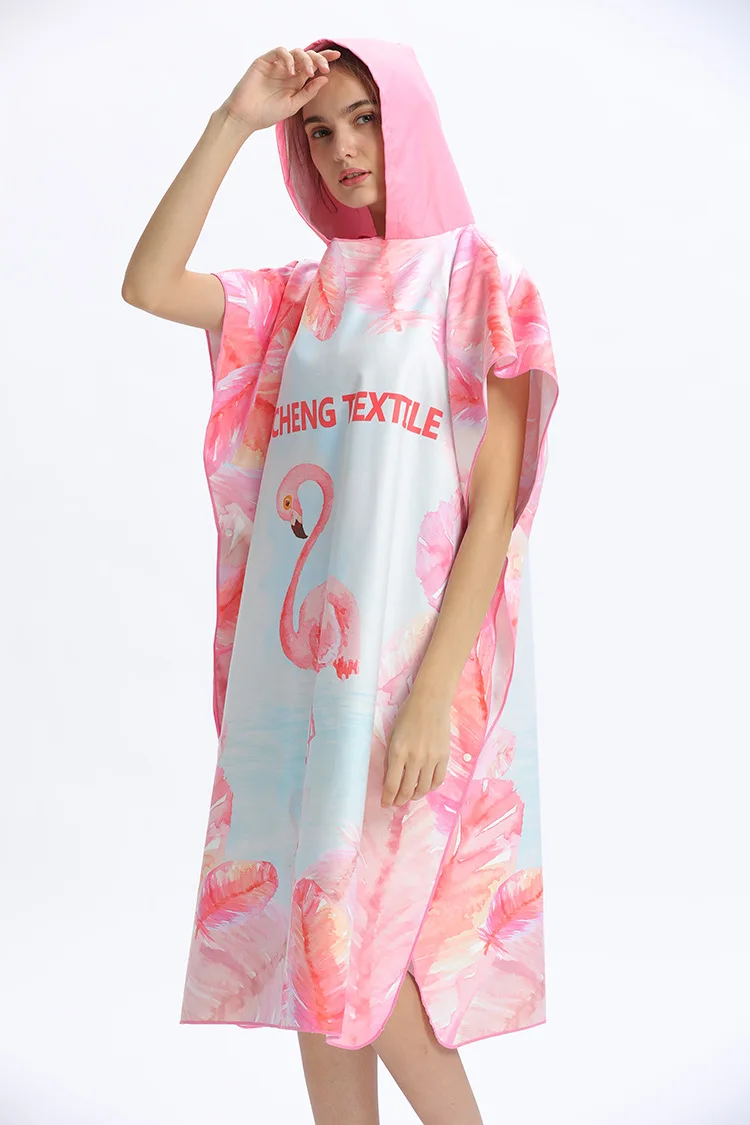 SLINX Для женщин быстросохнущие капюшоном пляжный халат летняя Солнцезащитная пляжное полотенце, для купания Плавание ming Дайвинг плащ Приморский перемещение раздевалка