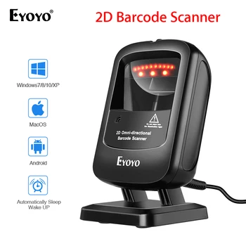 

Eyoyo Scanner EY-2200 Desktop Barcode Scanner Omnidirectional USB Wired Barcode Reader Platform Scanner Automatic Sensing Scan