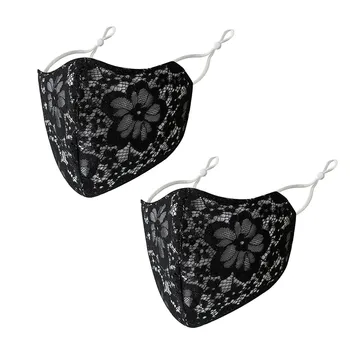 

2PC Women lace floral mask sun-proof korean style cycling face mask for women dustproof breathable mondkapjes wasbaar