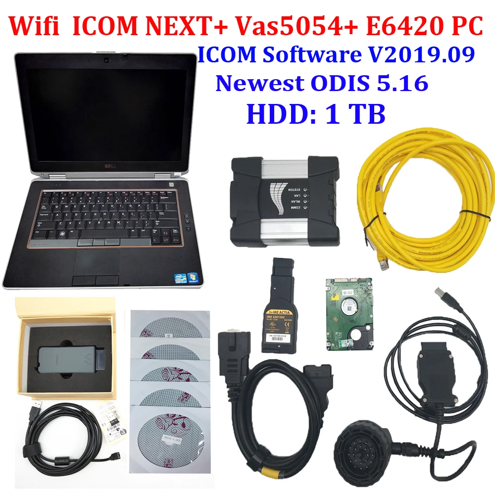 

Best Quality ICOM NEXT wifi Diagnostic Tool Full Chip VAS5054A with E6420 Laptop Newest 1TB HDD Software 2 in 1