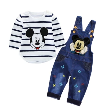 

Spring newborn baby boy clothes set baby Mickey T-shirt + jeans suit baby girls casual suit clothing sets Baby autumn clothing