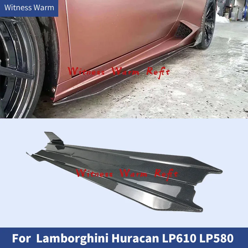 

Carbon Fiber /FRP Side Skirts apron Extensions side Lip Splitters For Lamborghini Huracan LP580 LP610 Car Body Kit 2014-2017