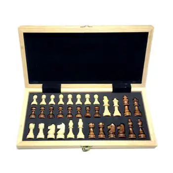 

Folding Wooden Chess Set Wood Game Set Large Wooden Board Folding Storage Box Hand Carved Wood DIY Arts Crafts