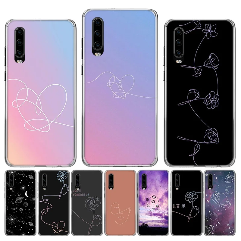 Мужской мягкий силиконовый чехол love yourself kpop для Huawei P40 P30 P20 P10 lite Mate 10 20 30 Pro + Fundas Coque