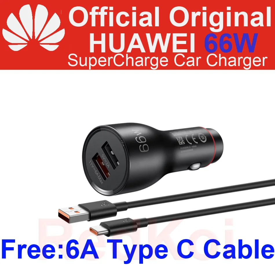 Huawei Supercharge Car Charger 66w 11v 6a 10v4a 5v3a Qc 4.0 Compatible
