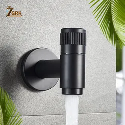 ZGRK 304 Stainless Steel Garden Faucet Bathroom Corner Washing Machine Tap Outdoor Mop Tap Wall Mounted Black Faucets