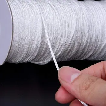 

Lvcky 1.8 mm White Braided Lift Shade Cord 55 Yards/Roll with 4 Pieces White Wood Pendant for Aluminum Blind Shade