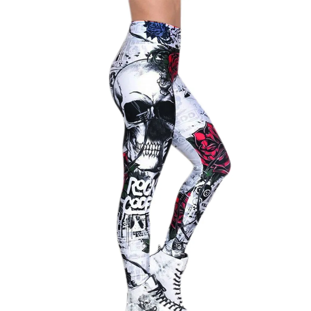 skull gym leggings