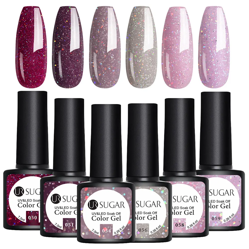 

UR SUGAR Nail Set UV LED Gel All for Manicure Nail Polish 2/4/6 Pcs Gel Varnish Nail Manicure Set Nail Art Decorations