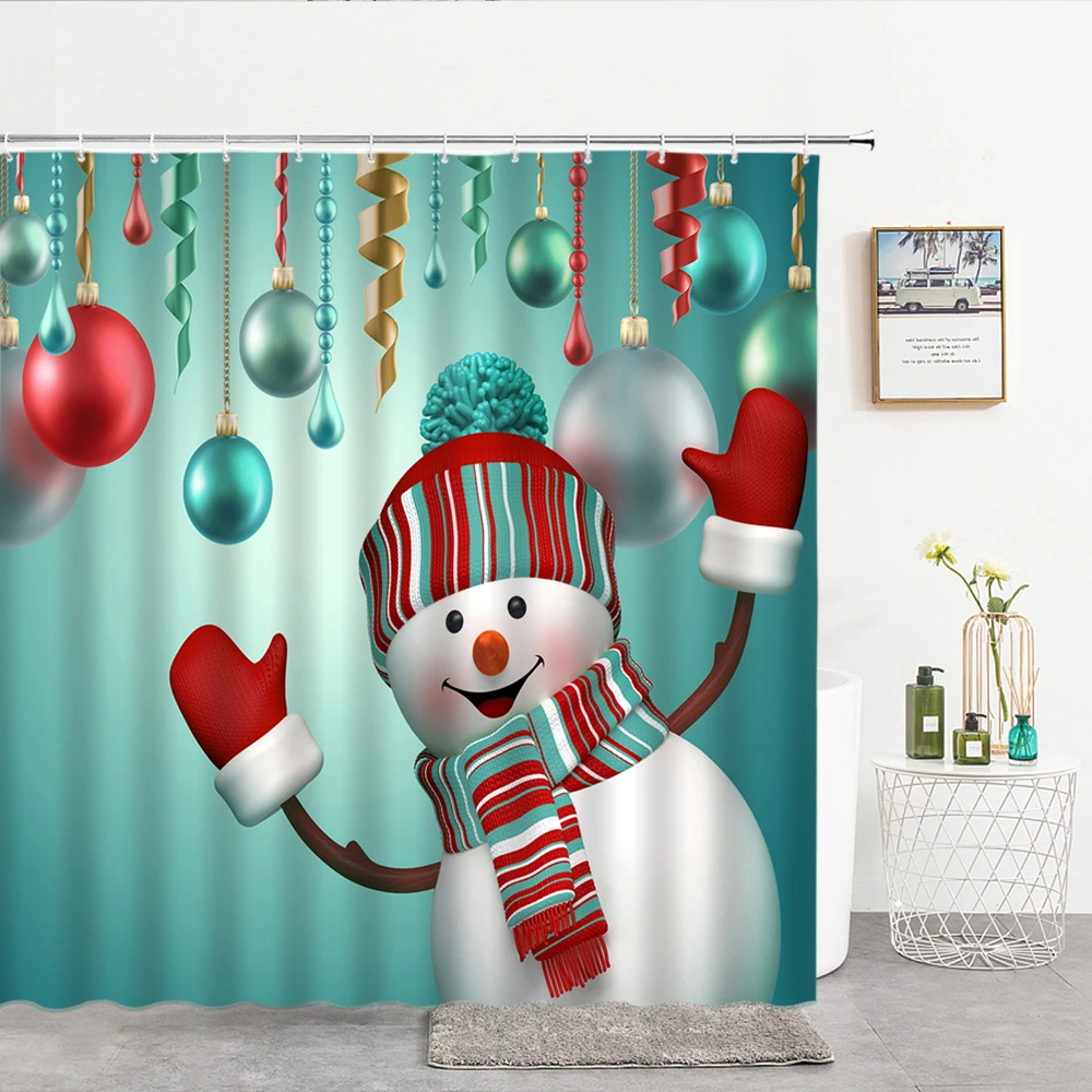 Cortina de chuveiro Wamika de Natal xadrez vermelho neve floco de neve  poliéster impermeável, textura de malha vermelha preta para banheiro com  ganchos 152 cm L x 182 cm A