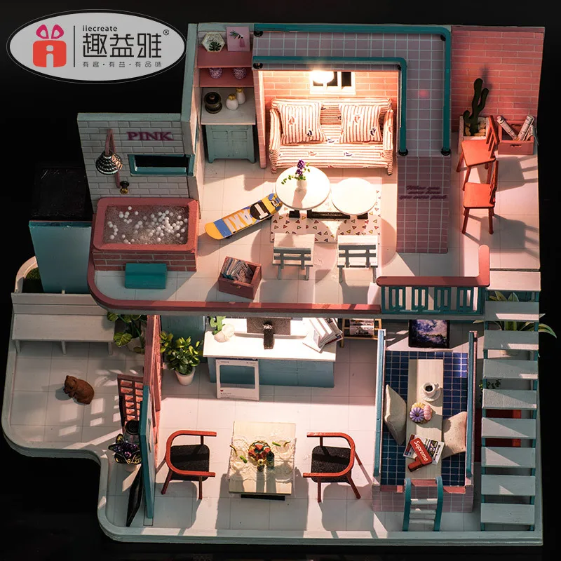 

DIY Hut Handmade Online Celebrity Shop House Model Assembled Toys Creative Birthday Gift Women's