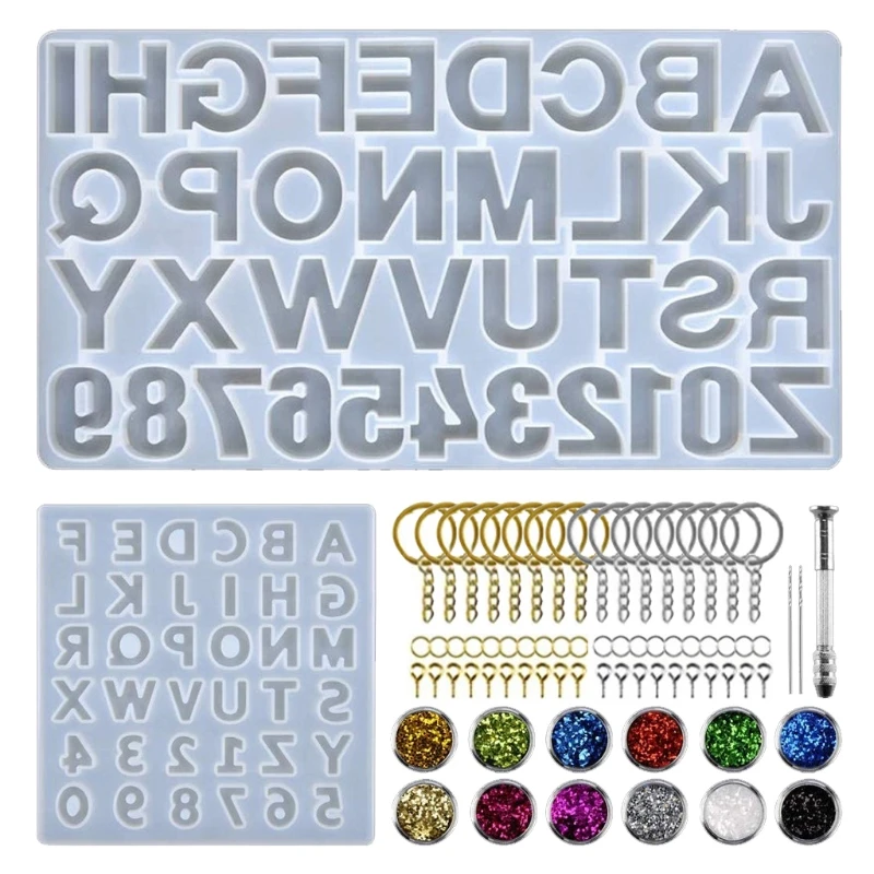 

1 Set Crystal Epoxy Resin Mold Alphabet Letter Number Pendant Casting Silicone Mould DIY Crafts Jewelry Key Chain Making Tools