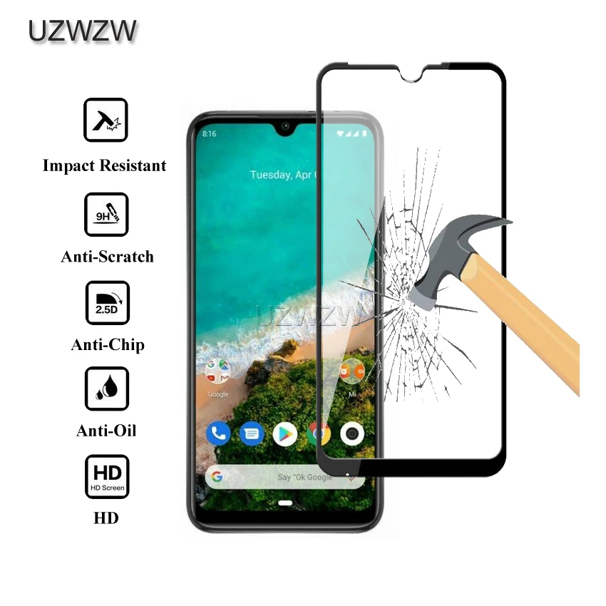 2 шт Полное покрытие из закаленного стекла для Xiaomi Mi A3 Защитная пленка для экрана твердость 9H Защитное стекло для Xiaomi Mi A3 стекло