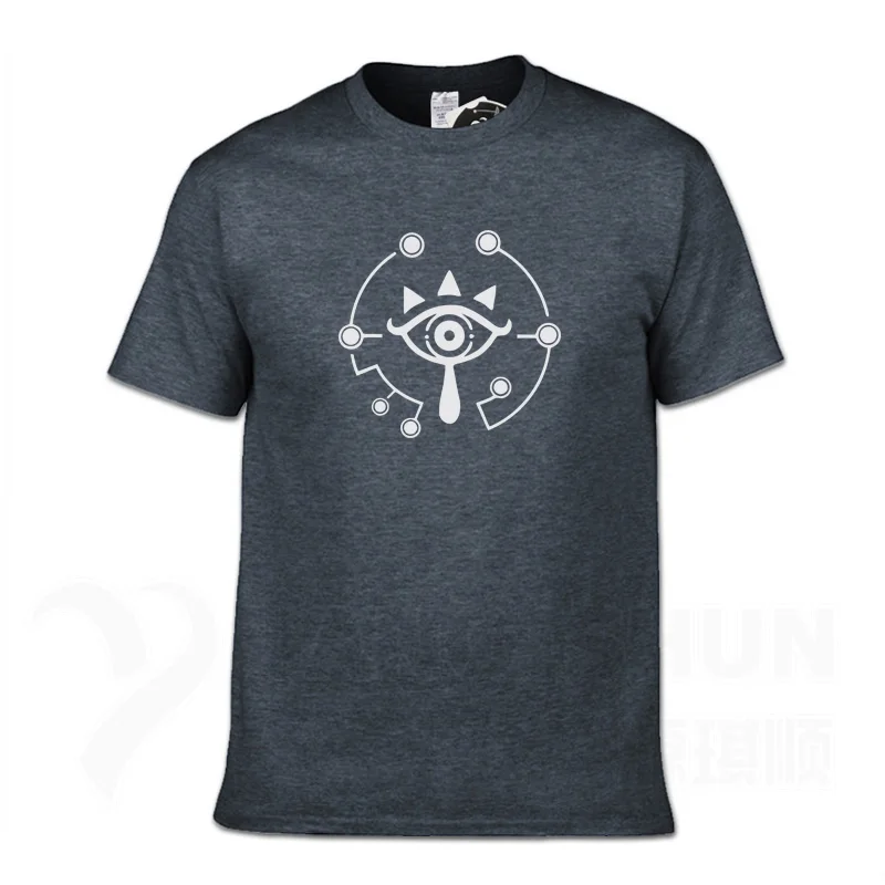 Dark gray 1 16 цветов, COS Zelda, футболка, Ledgend of Zelda, хлопковая Футболка с принтом глаз, Мужская футболка, футболка с коротким рукавом, летняя брендовая одежда - Цвет: Dark gray 1