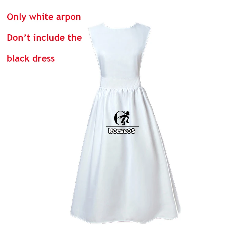 Only white apron ROLECOS викторианское средневековое платье хлопок женское черное платье Лолита Ретро винтажное платье-передник с длинным рукавом костюм горничной готический - Цвет: Only white apron