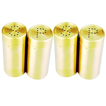 

4Pc Gold Spice Jar Condiment Set Kitchen Seasoning Bottles Salt Pepper Shakers Spice Cruet Sets Sauce Oil Cooking Tool