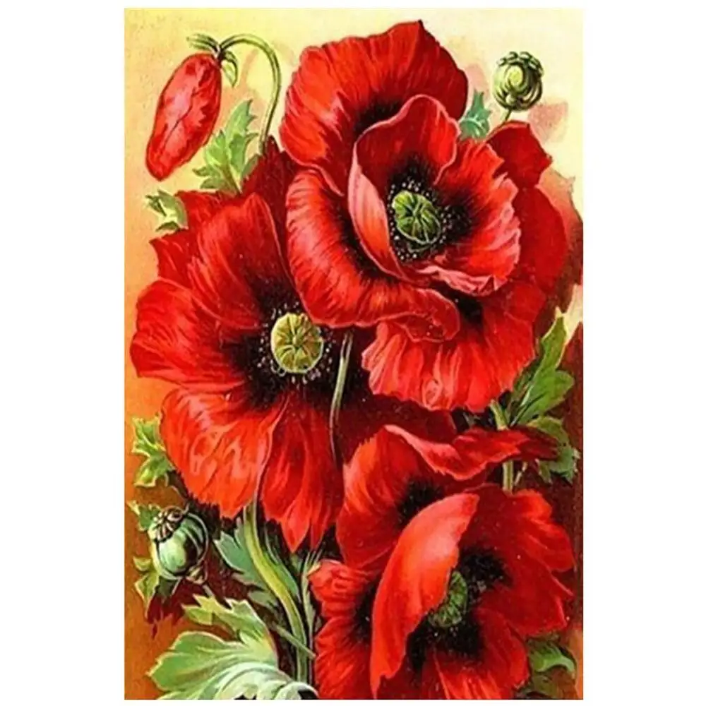 

5D Diy Plant Flower Diamond Painting Cross Stitch Kit Wall Sticker Home Decor