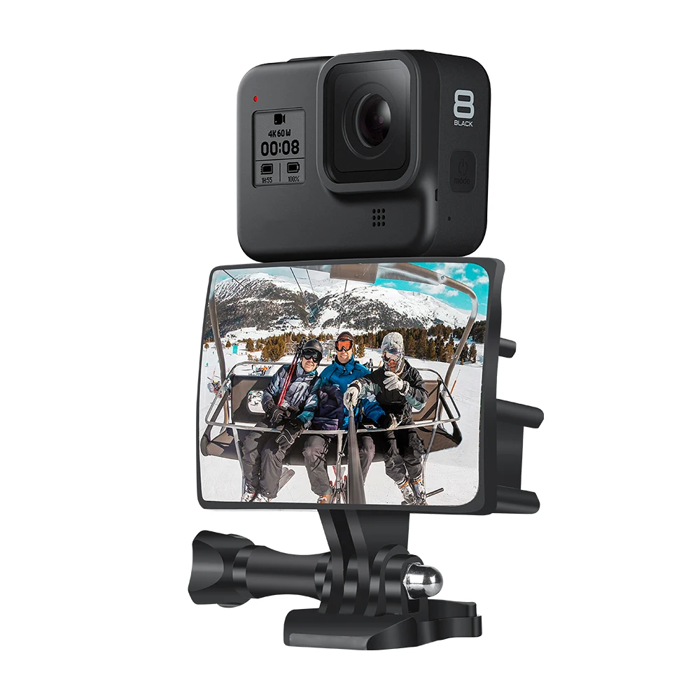 

Vlog & Selfie Mirror for GoPro 8/7/6/5 OSMO SJCAM Action Camera HD Wide Angel Display with base screw simple connection