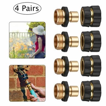 

4 Pairs Internal External Garden Hose Quick Connect Set Pressure Washer Tap Adapter Connector Kit For Garden Watering Irrigation