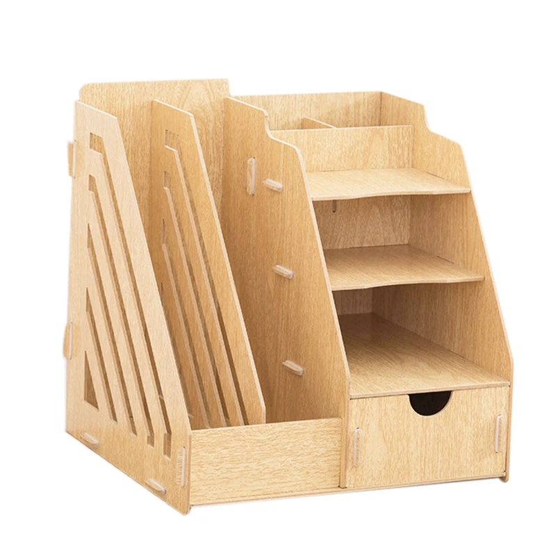 

Creative DIY Office Supplies Desktop Organizer Bookshelf A4 Drawer Folder Shelf File Tray Desk Organizer Yellow